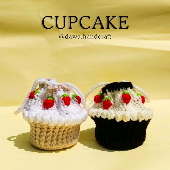 CUPCAKE POUCH | DOMPET AMIGURUMI KUE | DOMPET RAJUT
