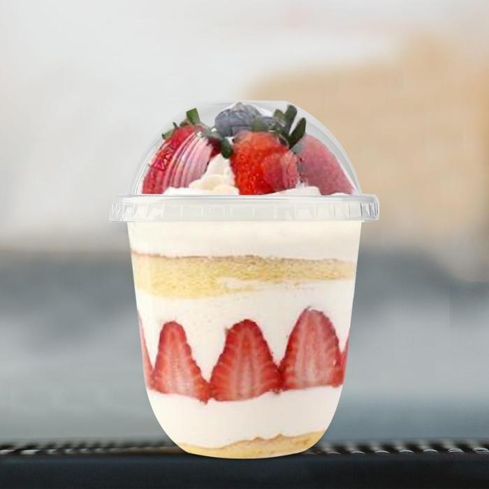 50pcs Dessert Cup 250ml 360ml Dessert Box Bulat Cangkir Puding Yogurt Kue