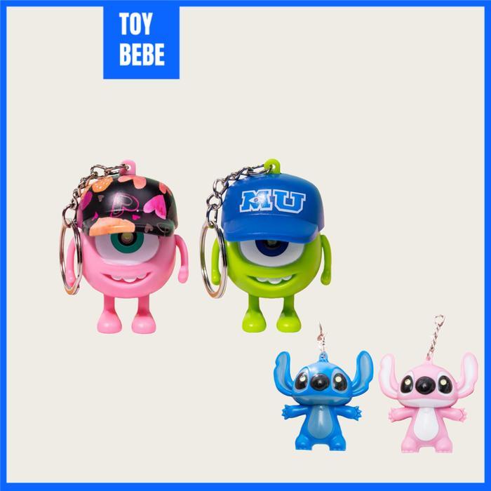 [Versi Audio]Led I Love You Mike Gantungan Kunci Boneka Stitch Keychain Horor Lucu Glitter Kunci Mob