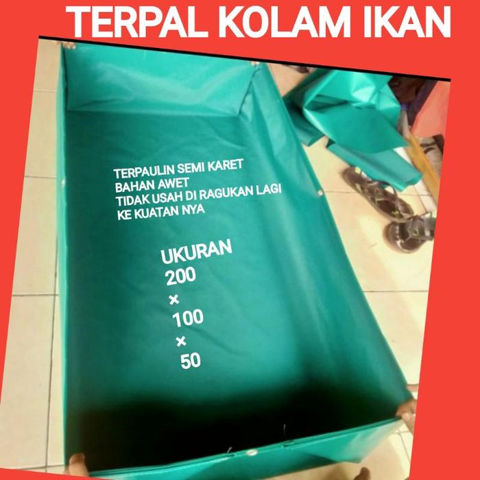 TERPAL KOLAM IKAN 200×100×50 BAHAN TERPAULIN SEMI KARET KUAT BER KUALITAS TERPAL KOLAM