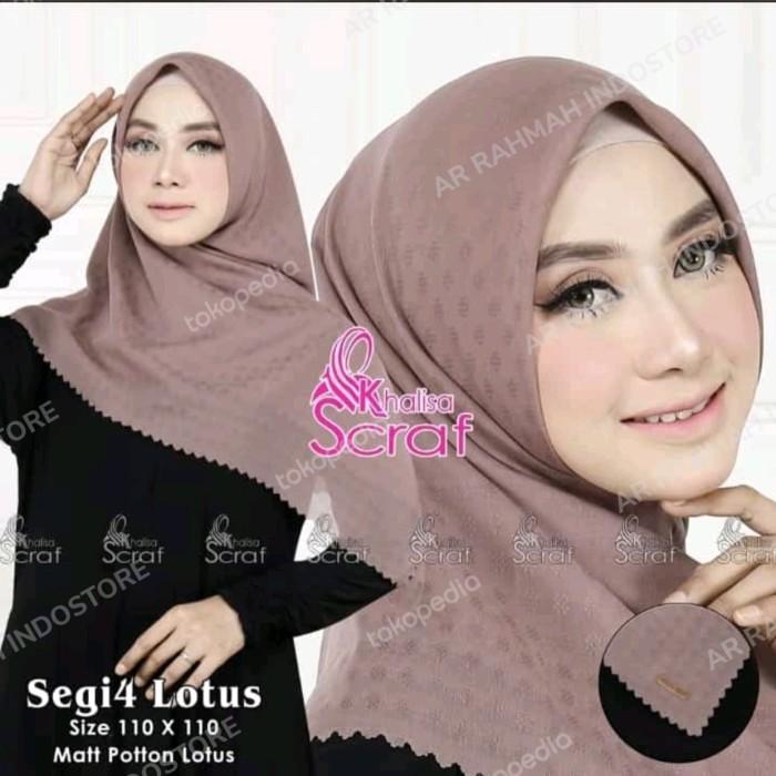 Terlaris terlaris hijab jilbab segiempat khalisa scarf motif embos lotus1 COD