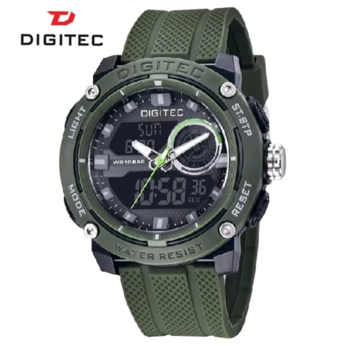 DIGITEC DA-2170T Jam tangan Rubber tahan Air Pria Watches Sport Jarum Karet Stopwatch