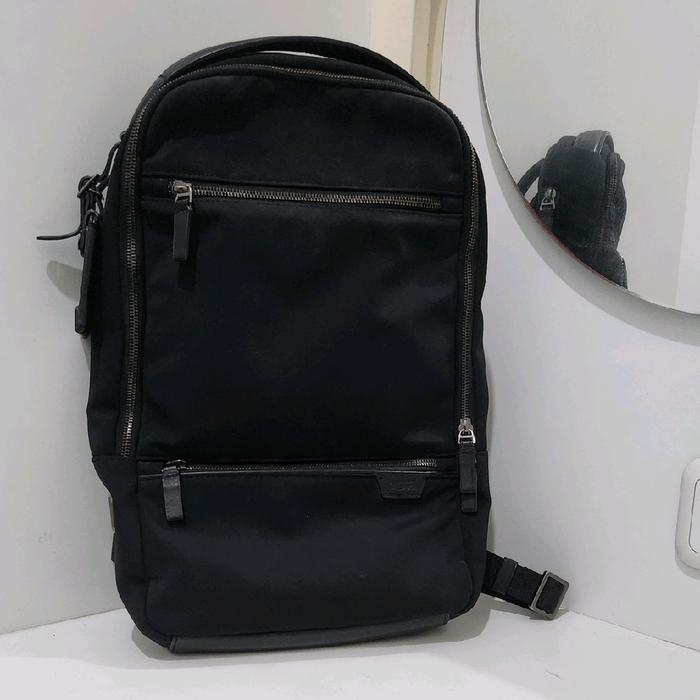 TUMI Harrison Backpack Original Registered Tracer Kondisi 90% Preloved Pribadi Tas Punggung Hitam de