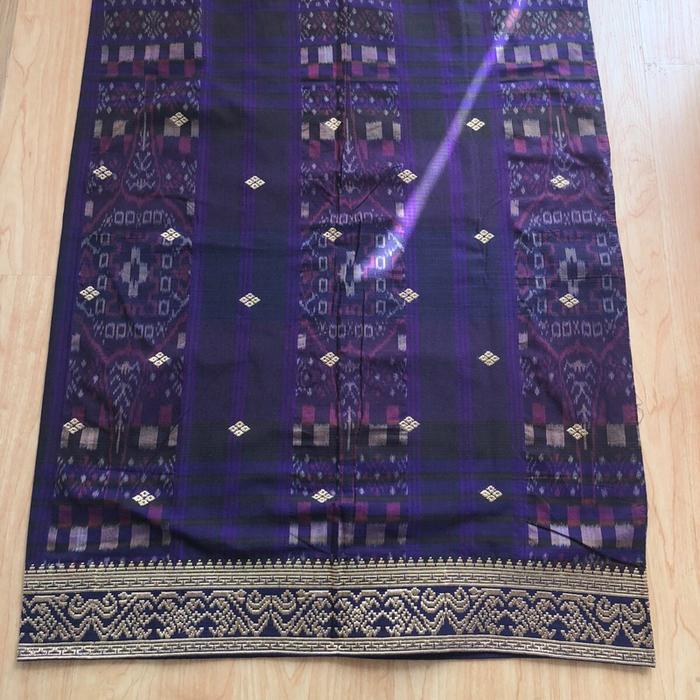 Saput Endek Motif Premium Warna Ungu Tepi Bordir