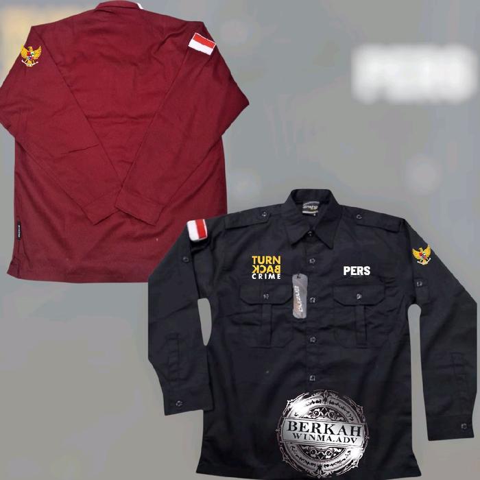 KEMEJA TURN BACK CRIME LENGAN PANJANG DESAIN TERBARU FULL LOGO BORDIR PERS | KEMEJA PERS LENGAN PANJ