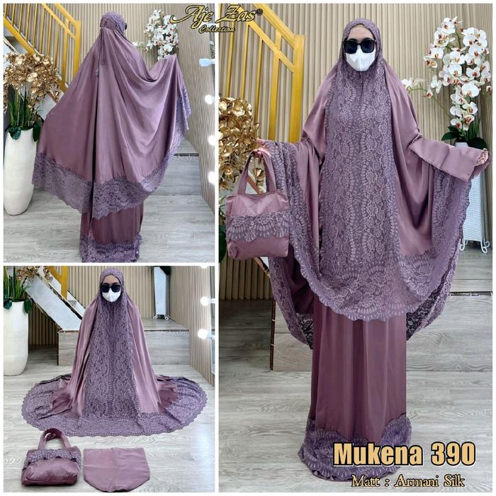 Mukena Mewah Kekinian Kode:390 Ory Aje Zas Collection Matt Armani Silk Mukenah
