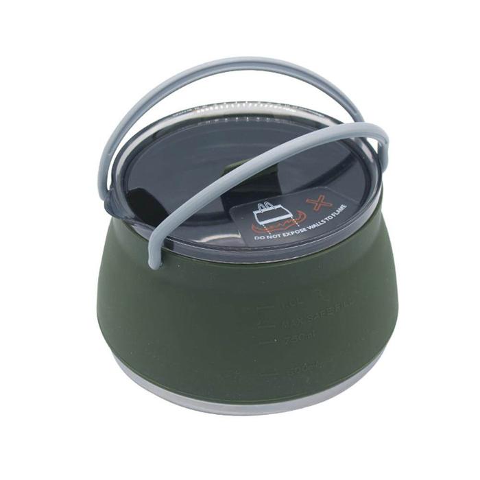 Ketel Silikon Lipat Portabel, Panci Masak Teh Kopi Mini, Panci Air