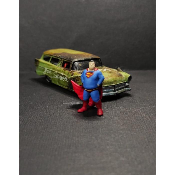 Mini Action Figure Diecast Skala 1/64 Superman Pensiun Miniatur Diorama - n0