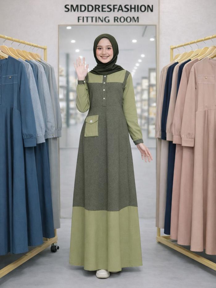 GAMIS ANAK TANGGUNG UMUR 10-16 TAHUN BAHAN CRINKLE AIRFLOW NYAMAN GAMIS LEBARAN KONDEGAN ANAK TANGGU