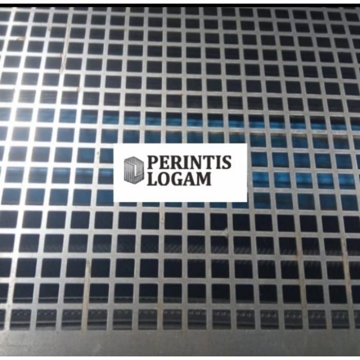Plat Lubang Besi KOTAK Tebal 1.2mm UK 1.2 x 2.4 Meter Lubang 10x10mm