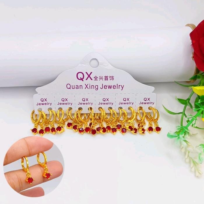 [SIN]Anting wanita dewasa motif mata merah dan putih bahan titanium anti luntur dan cakep simple Per