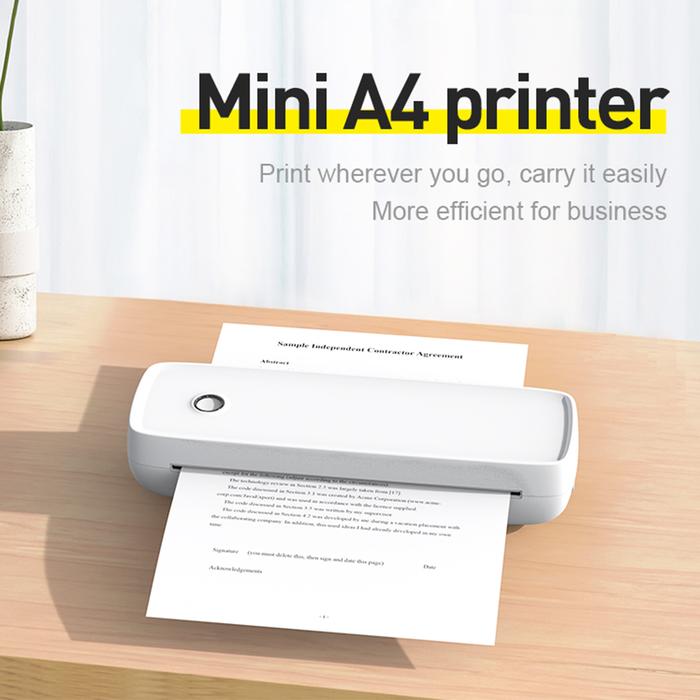 A40 Portable Thermal Printer A4 Paper Photo Printer USB Bluetooth
