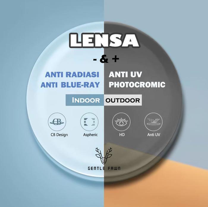 [AS] Gray Pink Lensa kacamata AntiradiasiBlueray Photocromic ABR PGX AntiUv