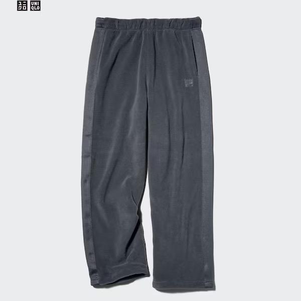uniqlo needles Fleece Wide Pants grey Pria Celana