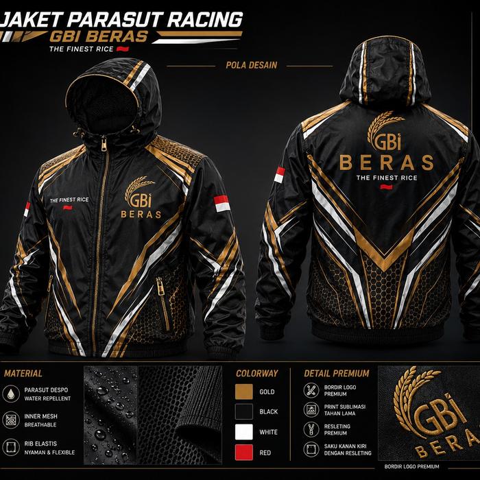 jaket parasut taslan milky