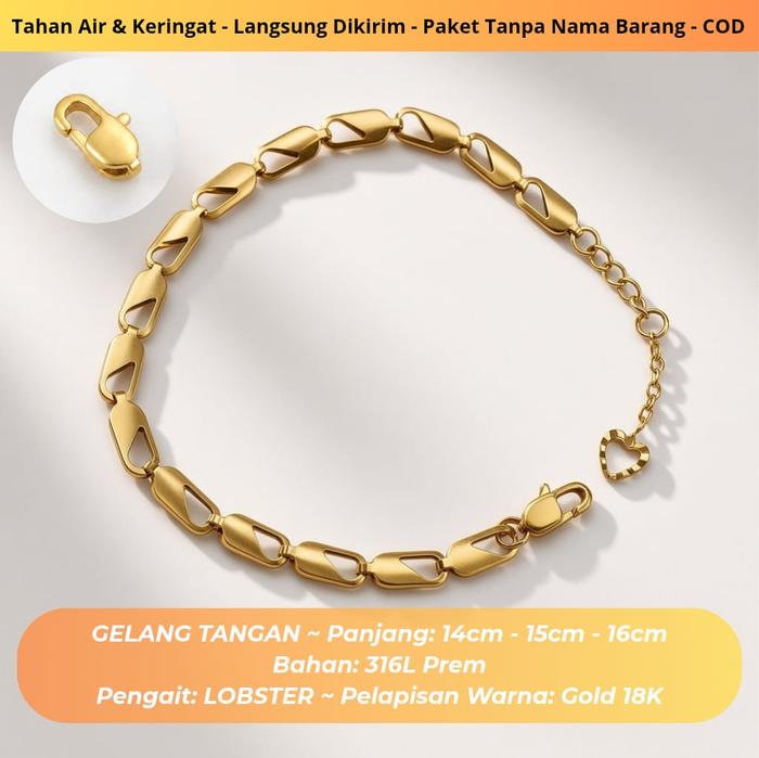 Gelang Tangan Rantai Lobster Pengait Lobster GOLD Perhiasan Titanium