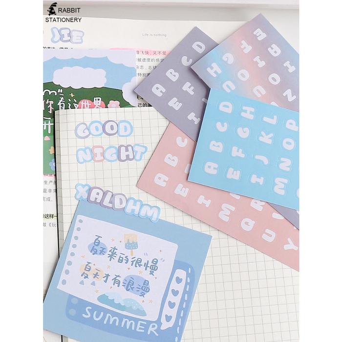 1Pc CUTE ALPHABET Sticker Deco DIY Planner BUJO Stiker Aesthetic-Rabbit Stationery