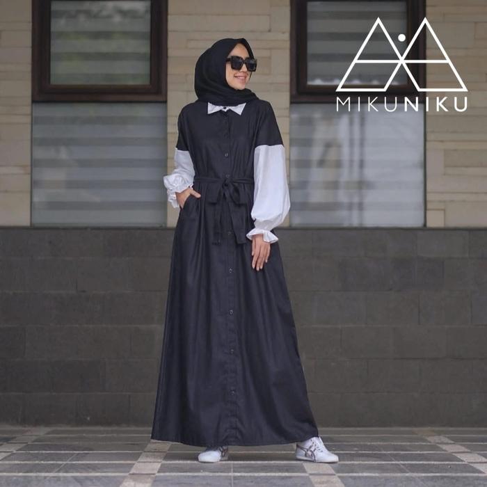 AYRA DRESS BLACK ORIGINAL MIKUNIKU GAMIS GAUN WANITA DRESS HITAM CASUAL