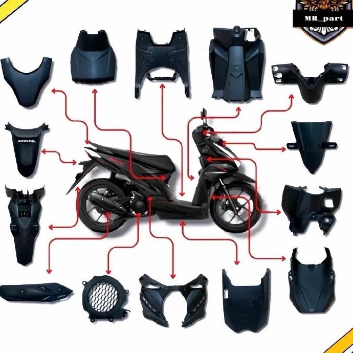 Cover body kasar dasbor body kasar fullset Honda Beat led deluxe 2020 2021 2022 2023 K1A Motorcycle