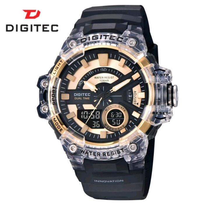 Digitec DT-2120T Jam Tangan Cowok Original Tahan Air Rubber Watches Stopwatch Jarum
