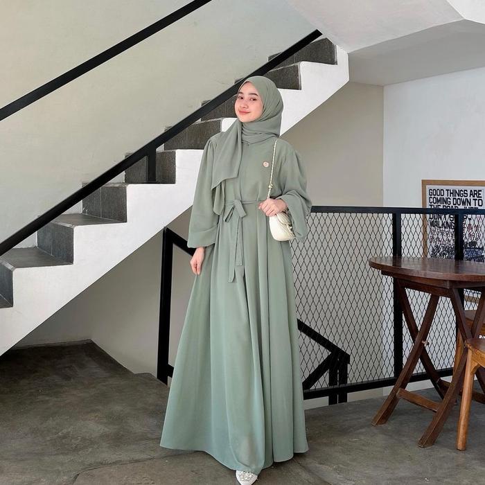 [Bisa COD] Maxi Dress Crinkle Airflow Premium Size Standart Dan Upsize One Set Hijab | Maxy Dress Cr