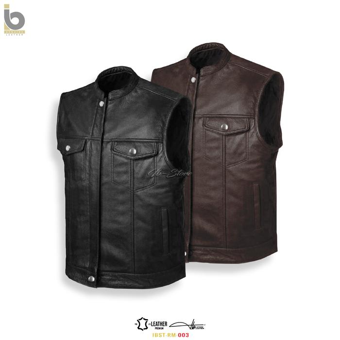 Jaket Rompi Motor Pria Anti Angin. Men's Leather Vest. Rompi Riding Pria. Rompi Kulit Vintage Pria. 