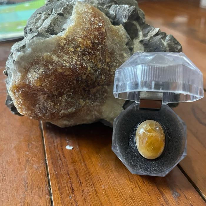 Batu akik mani gajah super ring hitam