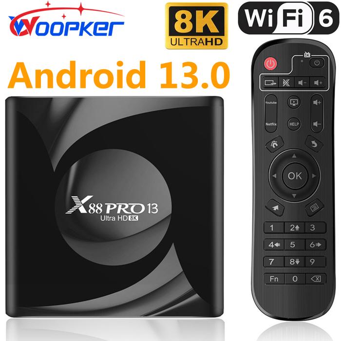 Woopker TV Box Android 13.0, Set-Top Box X88 PRO 13 cerdas 8K HD