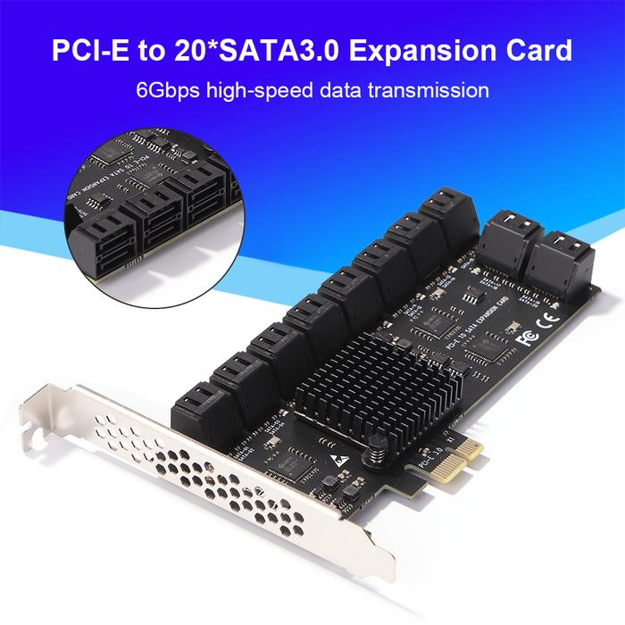 PCI Express Adapter 20/16/12/6 Port PCI-Express X1 to SATA Expansion
