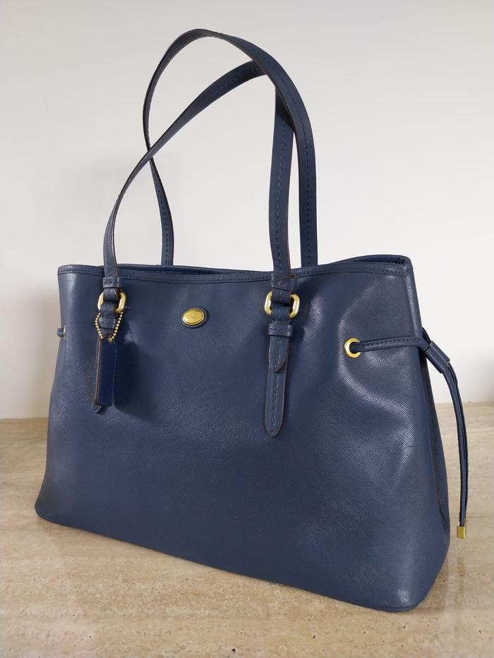 Tas Wanita Coach Kulit Original - Biru - Handbag - Second - Preloved - Kondisi Prima