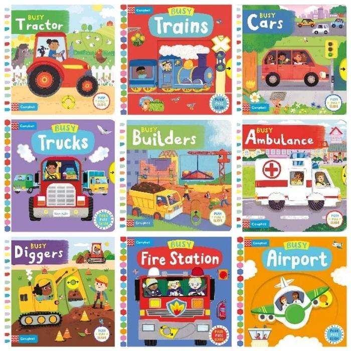 COD Campbell My Busy Book Push Pull Slide Board Books Buku Cerita Anak Kids Story Book