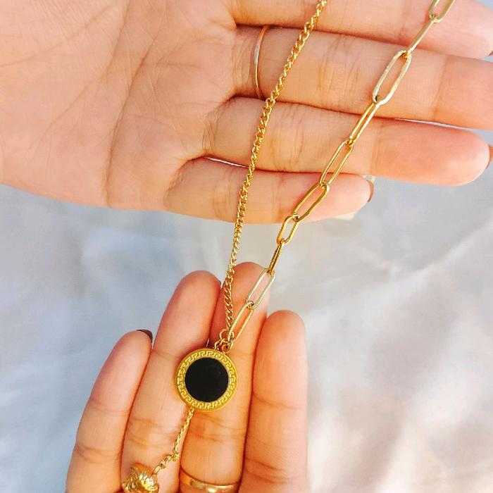 Kalung titanium gold Rantai