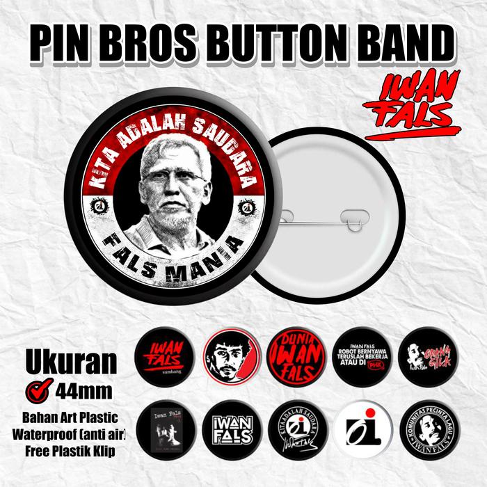 HitakaStory Pin Bros Iwan Fals 44mm Aksesoris Fashion Unik Murah | Pin Bros Fals Mania Bisa Custom A
