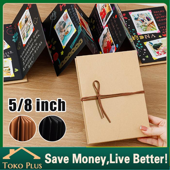 Scrapbook Album Foto DIY Scrap Book Foto Photo 3r 6r Scrapbook Album Lipat Hitam Polos Mini / /Album