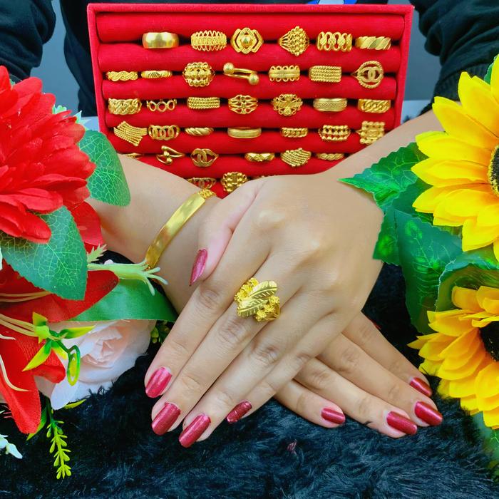Cincin Koin 91 Asli Ori Tidak Luntur cincin koin wanita cincin koin emas anti luntur cincin wanita e