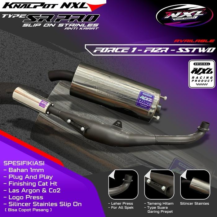 KNALPOT F1ZR TIPE SR PRO 1 SLIP ON SILINCER STENLIS ORIGINAL NXL BISA COPOT PASANG SILINCER