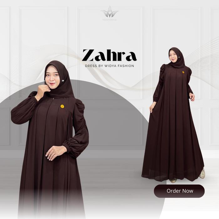 Gamis Remaja - Gamis Maxi - Gamis Busui - Zahra Dress Set Hijab Ceruty Babydoll Premium  By Widya Fa