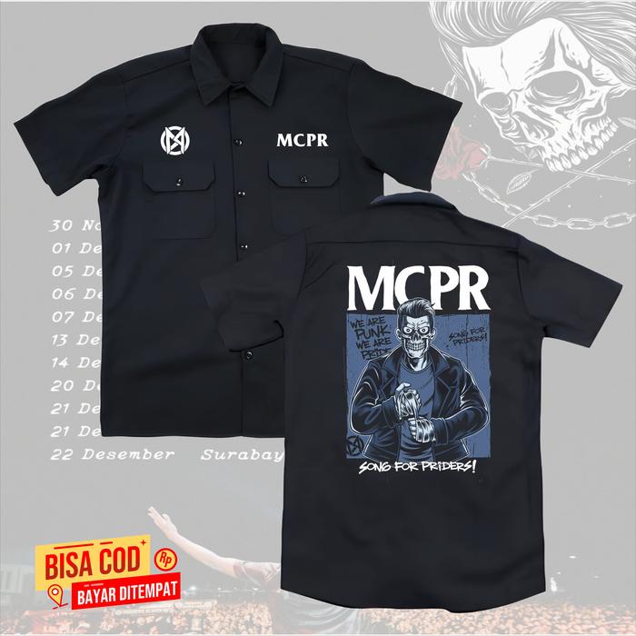 Kemeja WORKSHIT MCPR Maladaptif Terror Crew We are Punk pendek pria band original distro - WORKSHIT