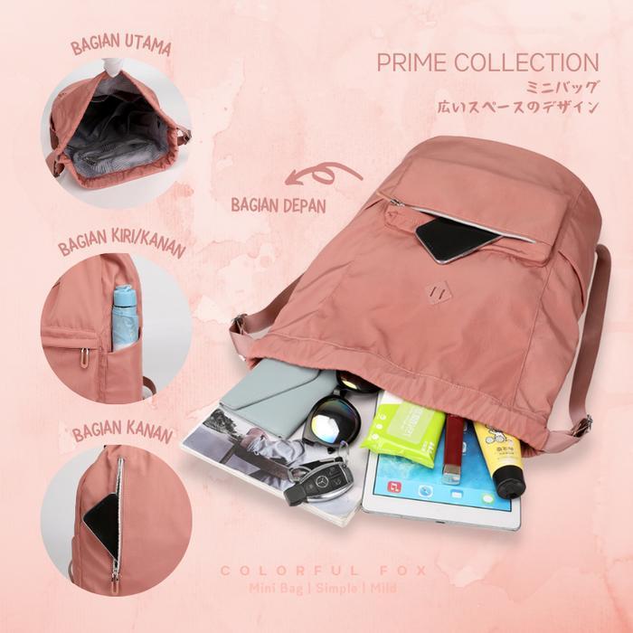 Tas Ransel Wanita Korean Style Backpack Anti Air Colorful Fox 8536