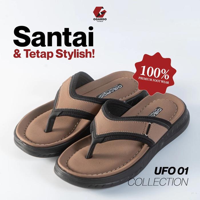 Sandal Pria OGARDO UFO 01 – Sandal Premium Nyaman, Ringan, & Stylish | Sandal Slip On Casual Pria