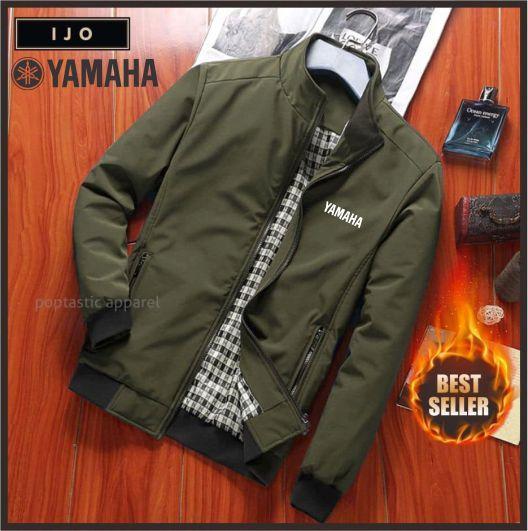 Jaket Motor Pria Harrington Yamaha Bahan Taslan Waterproof - Parka, Parasut Formal Promo !