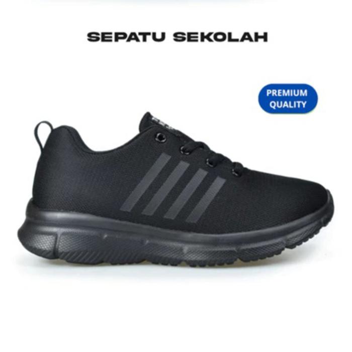 Sneakers Sepatu Sekolah Anak TOMKINS Scool Edition Wednesday One | Black Full Sepatu Pria & Wanita T