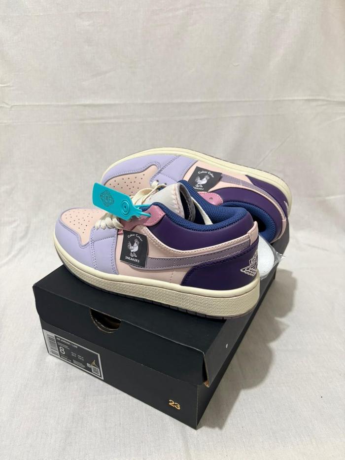 N*ke AJ 1 Low Pastel Purple Sepatu Sneakers