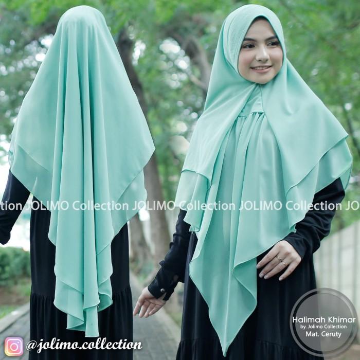 Terlaris Khimar Ceruty Halimah/ Hijab 2 Layer/ Jilbab Pet Antem/kerudung instan COD