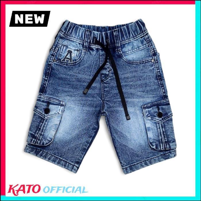 Istimewa Celana Pendek Jeans Anak KATO Model Kantong Cargo 4-12 Tahun - Fashion Terimakasih sudah ma