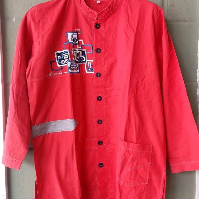 koko anak lengan panjang dannis merah preloved