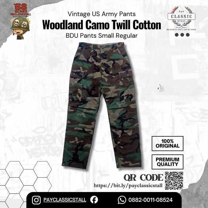 CELANA US ARMY BDU WOODLAND PANTS UNIFORM WINTER WEIGHT USED