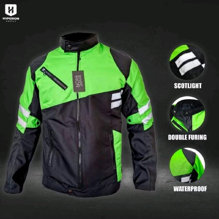 jaket motor touring generasi gen z | hijau grab