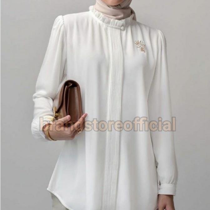 Atasan Blouse Opnaisel Shakila Botega Kemeja Polos Kasual