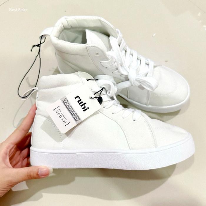 rubi sepatu putih tinggi 7628 | Kekinian